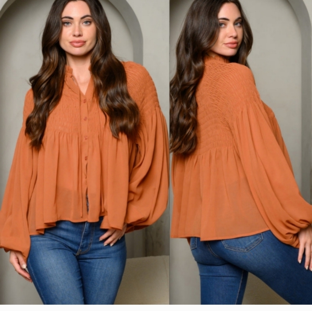 H.P.:: BALLOON SLEEVE BLOUSE - Picture 3 of 3